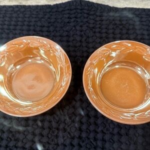 2 PEACH LUSTRE 5" BOWLS BY FIRE KING